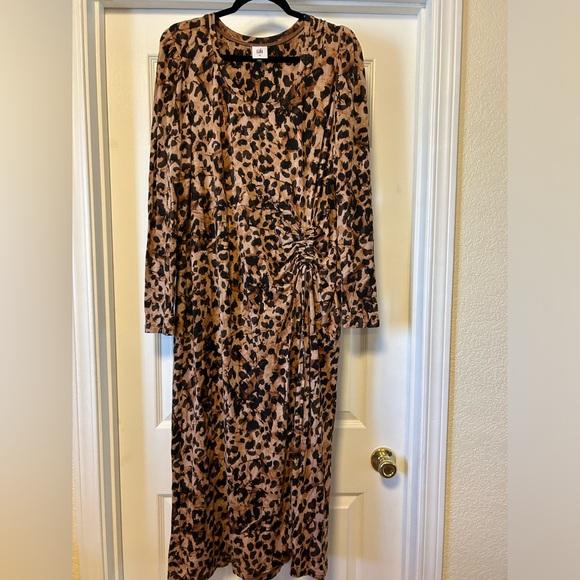 CAbi Selma Leopard Print Long Sleeve Maxi - Size XL - Picture 3 of 7